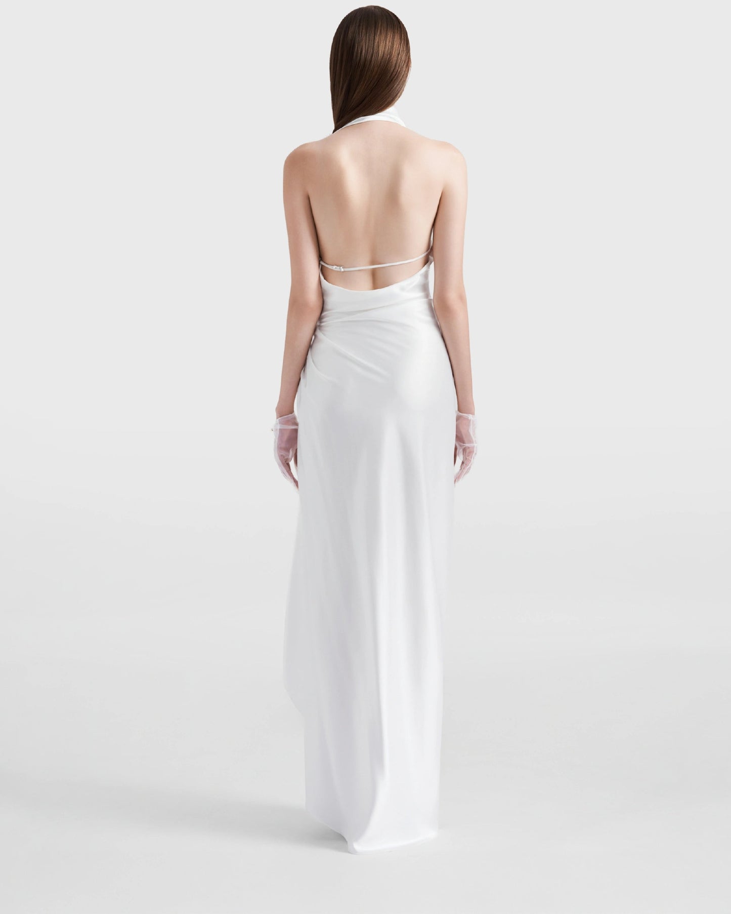 Crystal Palace Ruched Sateen Midi Dress