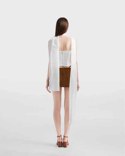 Scallop Corset Top With Scarf