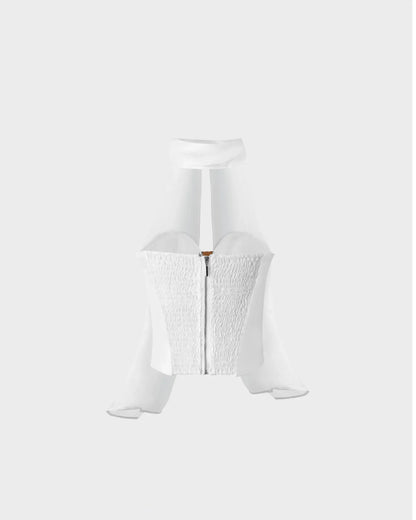 Scallop Corset Top With Scarf